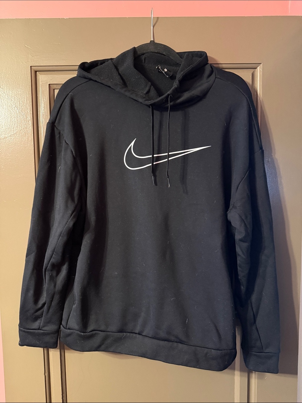 Nike Black Hoodie with White Swoosh Logo